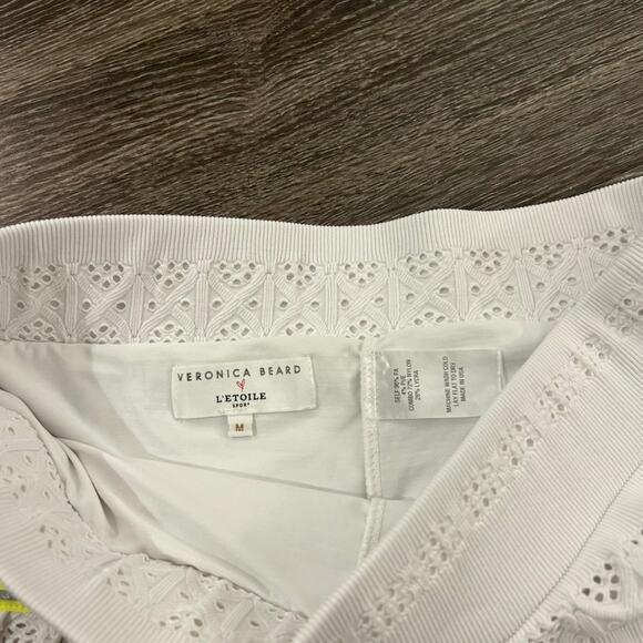 EUC L’Etoile Sport x Veronica Beard Pointelle Knit White Tennis Skirt M Eyelet - Picture 10 of 16